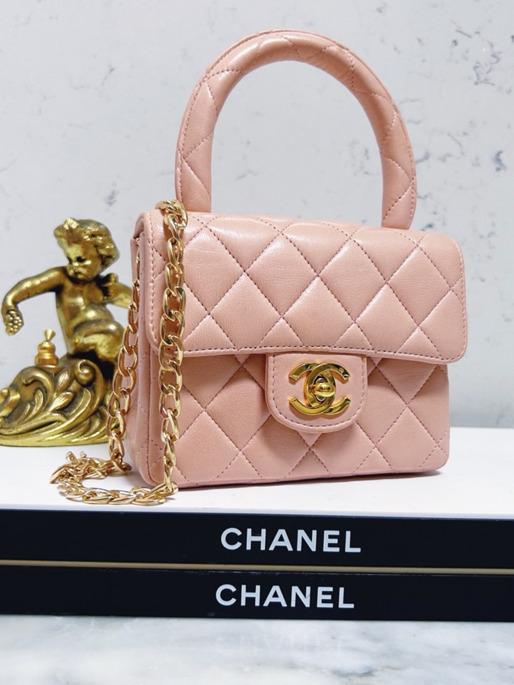 Authentic Chanel ULTRA RARE 90’s Top Handle Mini Kelly “Child” Handbag - Picture 13 of 15